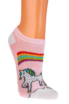 Preview: 6 Paar TippTexx 24 Kinder Sneakersocken Einhorn